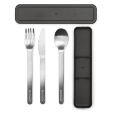 Brabantia Make and Take - Dark Grey, 3db tányér és evőeszköz