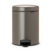 Brabantia Pedal Bin Newicon, 5 liter, Platinum, pedálos szemetes, 180209
