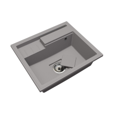 Brado ELITE 6052  gránit mosogató manuális szifonnal, szürke, beépíthető mosogatótálca