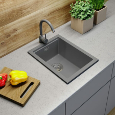 Brado Gamma Decor 3850 gránit mosogató, szifonnal, szürke, beépíthető mosogatótálca