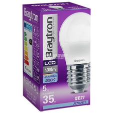 Braytron Led lámpa kis gömb 5W E27 G45 természetes fehér Braytron izzó
