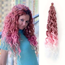 Brazil hurkolható póthaj, 120cm, 100g, Hawaii hullámos 530/PINK/SILVER póthaj
