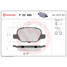 BREMBO fékbetétkészlet, tárcsafék BREMBO P 23 065 autóalkatrész