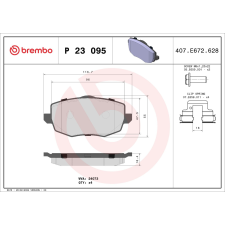 BREMBO fékbetétkészlet, tárcsafék BREMBO P 23 095 autóalkatrész