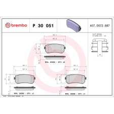 BREMBO fékbetétkészlet, tárcsafék BREMBO P 30 051 autóalkatrész