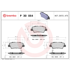 BREMBO fékbetétkészlet, tárcsafék BREMBO P 30 054 autóalkatrész