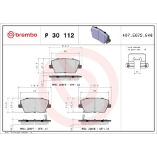 BREMBO fékbetétkészlet, tárcsafék BREMBO P 30 112 autóalkatrész