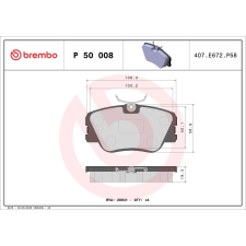 BREMBO fékbetétkészlet, tárcsafék BREMBO P 50 008 autóalkatrész