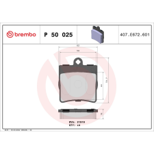 BREMBO fékbetétkészlet, tárcsafék BREMBO P 50 025 autóalkatrész