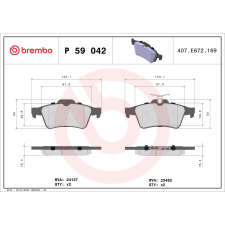 BREMBO fékbetétkészlet, tárcsafék BREMBO P 59 042 autóalkatrész