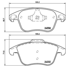 BREMBO fékbetétkészlet, tárcsafék BREMBO P 61 117 autóalkatrész