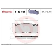 BREMBO fékbetétkészlet, tárcsafék P 06 041 autóalkatrész