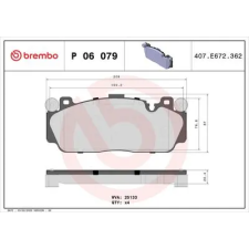 BREMBO fékbetétkészlet, tárcsafék P 06 079 fékbetét