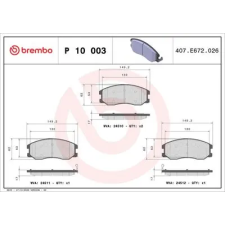 BREMBO fékbetétkészlet, tárcsafék P 10 003 autóalkatrész