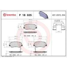 BREMBO fékbetétkészlet, tárcsafék P 18 025 autóalkatrész