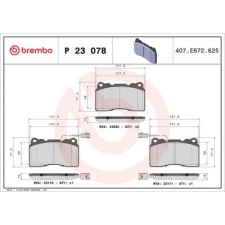 BREMBO fékbetétkészlet, tárcsafék P 23 078 autóalkatrész