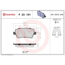 BREMBO fékbetétkészlet, tárcsafék P 23 101 autóalkatrész