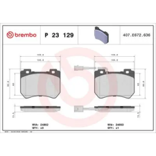 BREMBO fékbetétkészlet, tárcsafék P 23 129 autóalkatrész