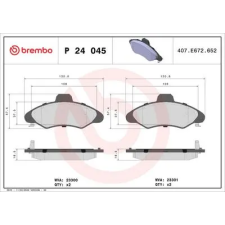 BREMBO fékbetétkészlet, tárcsafék P 24 045 autóalkatrész
