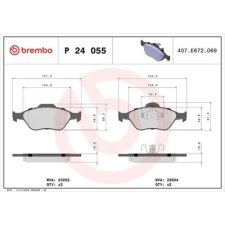 BREMBO fékbetétkészlet, tárcsafék P 24 055 autóalkatrész