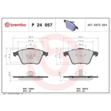 BREMBO fékbetétkészlet, tárcsafék P 24 057 autóalkatrész