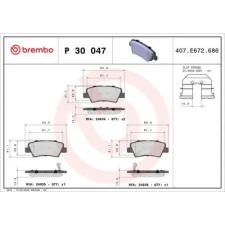 BREMBO fékbetétkészlet, tárcsafék P 30 047 autóalkatrész