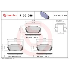 BREMBO fékbetétkészlet, tárcsafék P 30 056 autóalkatrész