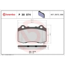 BREMBO fékbetétkészlet, tárcsafék P 30 074 autóalkatrész