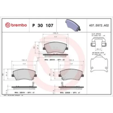 BREMBO fékbetétkészlet, tárcsafék P 30 107 autóalkatrész