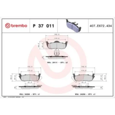 BREMBO fékbetétkészlet, tárcsafék P 37 011 autóalkatrész