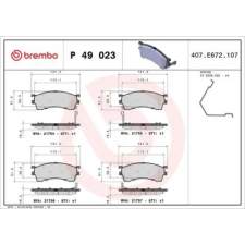 BREMBO fékbetétkészlet, tárcsafék P 49 023 fékbetét