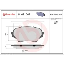 BREMBO fékbetétkészlet, tárcsafék P 49 043 autóalkatrész