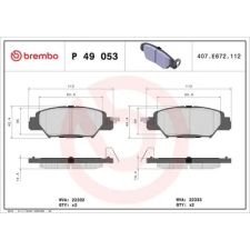BREMBO fékbetétkészlet, tárcsafék P 49 053 autóalkatrész