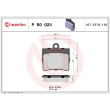 BREMBO fékbetétkészlet, tárcsafék P 50 024 autóalkatrész