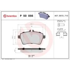 BREMBO fékbetétkészlet, tárcsafék P 50 056 autóalkatrész