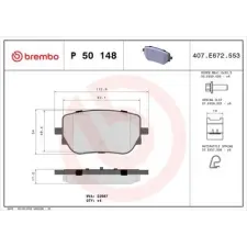 BREMBO fékbetétkészlet, tárcsafék P 50 148 fékbetét