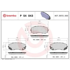 BREMBO fékbetétkészlet, tárcsafék P 54 043 autóalkatrész