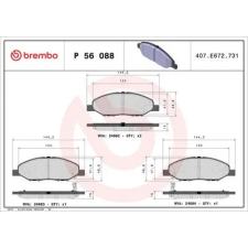 BREMBO fékbetétkészlet, tárcsafék P 56 088 autóalkatrész