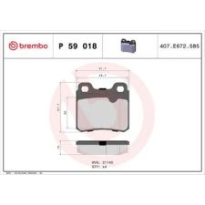BREMBO fékbetétkészlet, tárcsafék P 59 018 autóalkatrész