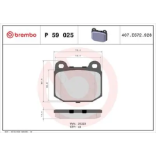 BREMBO fékbetétkészlet, tárcsafék P 59 025 autóalkatrész