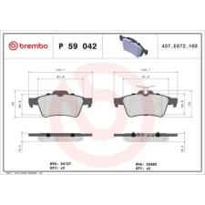 BREMBO fékbetétkészlet, tárcsafék P 59 042X autóalkatrész