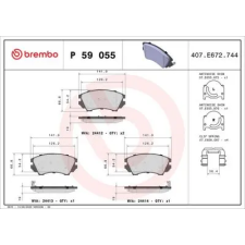 BREMBO fékbetétkészlet, tárcsafék P 59 055 autóalkatrész
