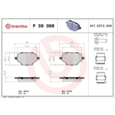 BREMBO fékbetétkészlet, tárcsafék P 59 098 autóalkatrész
