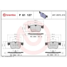 BREMBO fékbetétkészlet, tárcsafék P 61 127 autóalkatrész