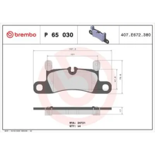 BREMBO fékbetétkészlet, tárcsafék P 65 030 autóalkatrész