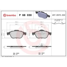 BREMBO fékbetétkészlet, tárcsafék P 68 030 fékbetét