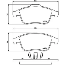 BREMBO fékbetétkészlet, tárcsafék P 68 045 autóalkatrész