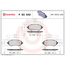 BREMBO fékbetétkészlet, tárcsafék P 83 042 autóalkatrész