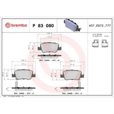 BREMBO fékbetétkészlet, tárcsafék P 83 080 autóalkatrész