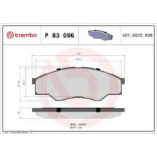 BREMBO fékbetétkészlet, tárcsafék P 83 096 autóalkatrész